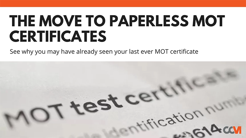 MOT Certificates No More with Move to Paperless MOT Tests