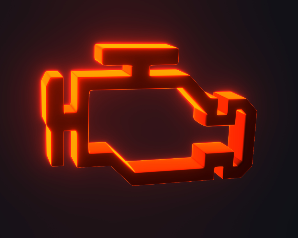 3D image of an engine warning light